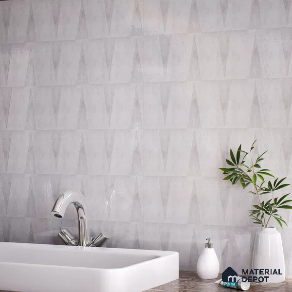 Subway Wall Tile TL 06164 J Solara Alpine White Base 9 x 3 inch Ceramic Glossy Finish - 10 mm | 25 Random Design | Suitable for Accent / Feature Walls, Bathroom, Kitchen Wall & Backsplashes