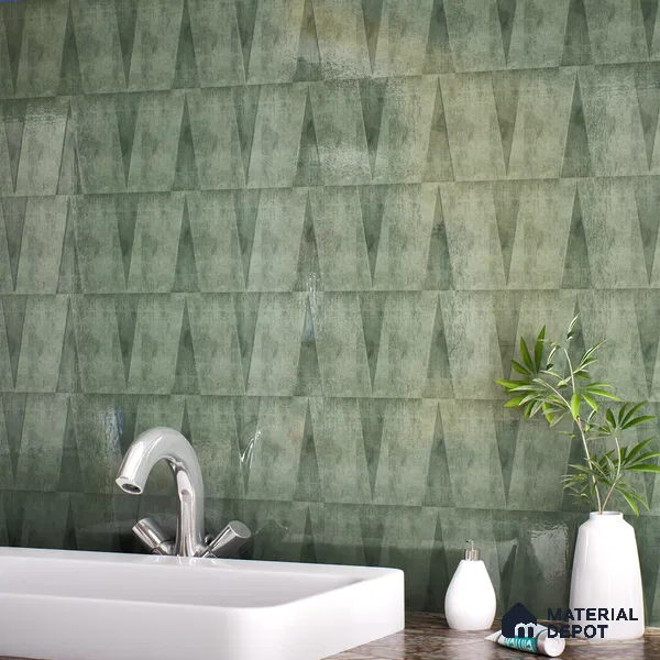 Subway Wall Tile TL 06164 K Solara Forest Green Decor 9 x 3 inch Ceramic Glossy Finish - 10 mm | 25 Random Design | Suitable for Accent / Feature Walls, Bathroom, Kitchen Wall & Backsplashes