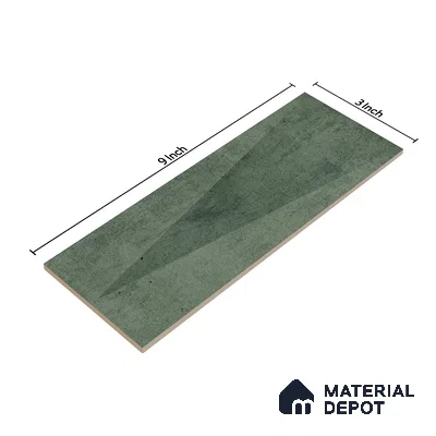 Subway Wall Tile TL 06164 K Solara Forest Green Decor 9 x 3 inch Ceramic Glossy Finish - 10 mm | 25 Random Design | Suitable for Accent / Feature Walls, Bathroom, Kitchen Wall & Backsplashes