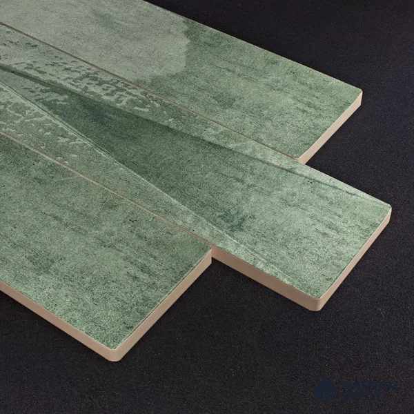 Subway Wall Tile TL 06164 K Solara Forest Green Decor 9 x 3 inch Ceramic Glossy Finish - 10 mm | 25 Random Design | Suitable for Accent / Feature Walls, Bathroom, Kitchen Wall & Backsplashes