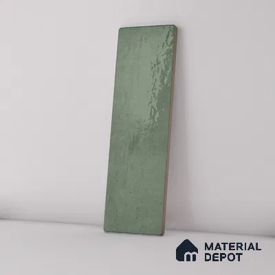 Subway Wall Tile TL 06164 L Solara Forest Green Base 9 x 3 inch Ceramic Glossy Finish - 10 mm | 25 Random Design | Suitable for Accent / Feature Walls, Bathroom, Kitchen Wall & Backsplashes