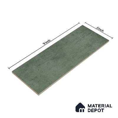 Subway Wall Tile TL 06164 L Solara Forest Green Base 9 x 3 inch Ceramic Glossy Finish - 10 mm | 25 Random Design | Suitable for Accent / Feature Walls, Bathroom, Kitchen Wall & Backsplashes