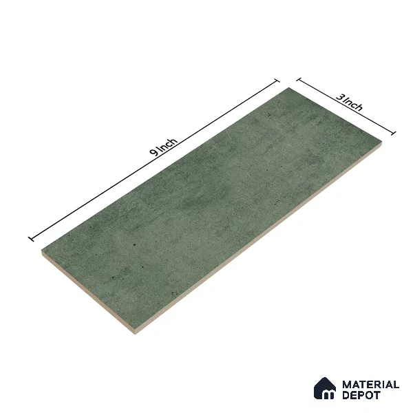 Subway Wall Tile TL 06164 L Solara Forest Green Base 9 x 3 inch Ceramic Glossy Finish - 10 mm | 25 Random Design | Suitable for Accent / Feature Walls, Bathroom, Kitchen Wall & Backsplashes