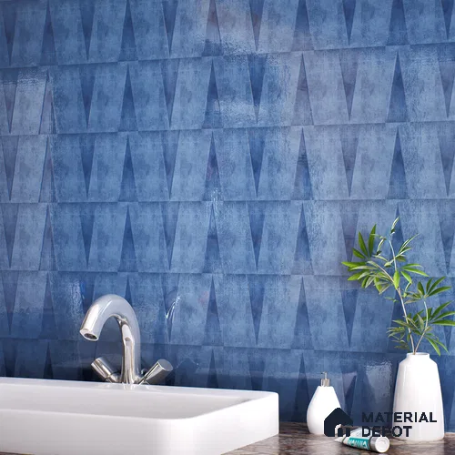 Subway Wall Tile TL 06164 M Solara Azure Zinc Decor 9 x 3 inch Ceramic Glossy Finish - 10 mm | 25 Random Design | Suitable for Accent / Feature Walls, Bathroom, Kitchen Wall & Backsplashes