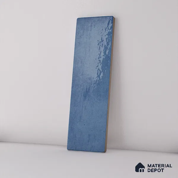 Subway Wall Tile TL 06164 N Solara Azure Zinc Base 9 x 3 inch Ceramic Glossy Finish - 10 mm | 25 Random Design | Suitable for Accent / Feature Walls, Bathroom, Kitchen Wall & Backsplashes
