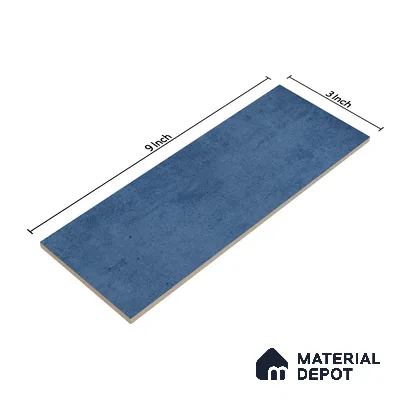 Subway Wall Tile TL 06164 N Solara Azure Zinc Base 9 x 3 inch Ceramic Glossy Finish - 10 mm | 25 Random Design | Suitable for Accent / Feature Walls, Bathroom, Kitchen Wall & Backsplashes