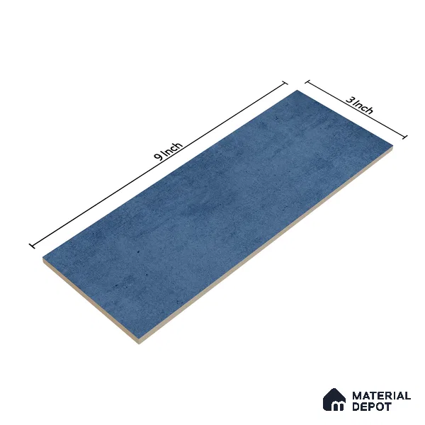 Subway Wall Tile TL 06164 N Solara Azure Zinc Base 9 x 3 inch Ceramic Glossy Finish - 10 mm | 25 Random Design | Suitable for Accent / Feature Walls, Bathroom, Kitchen Wall & Backsplashes