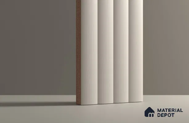 Fluted Subway Wall Tile TL 06165 E Whistle Pebble Veil 12 x 3 inch Ceramic Matte Finish - 10 mm  | Suitable for Accent / Feature Walls, Bathroom, Kitchen Wall & Backsplashes