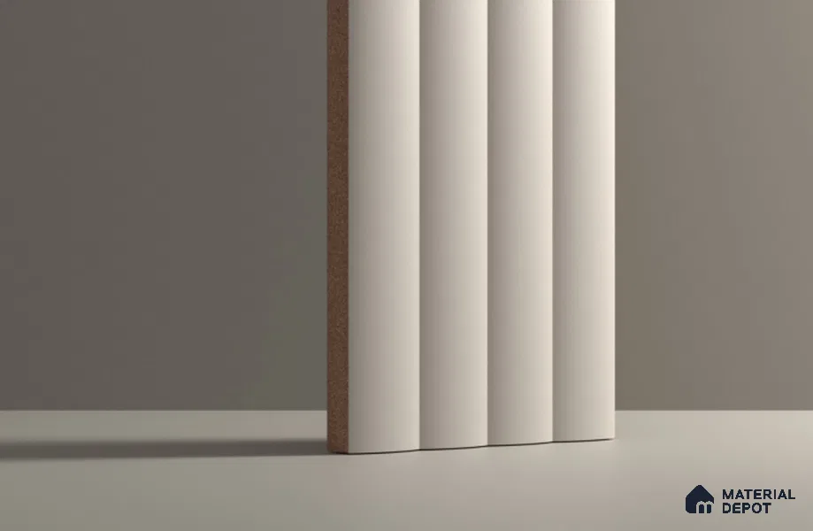 Fluted Subway Wall Tile TL 06165 E Whistle Pebble Veil 12 x 3 inch Ceramic Matte Finish - 10 mm | Suitable for Accent / Feature Walls, Bathroom, Kitchen Wall & Backsplashes