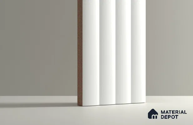 Fluted Subway Wall Tile TL 06165 F Whistle Frosted Silk 12 x 3 inch Ceramic Matte Finish - 10 mm  | Suitable for Accent / Feature Walls, Bathroom, Kitchen Wall & Backsplashes