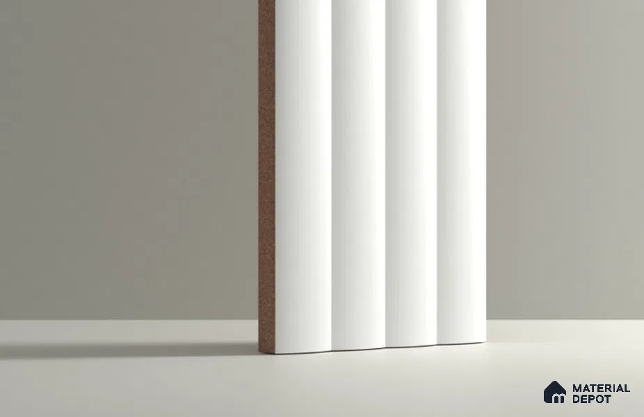 Fluted Subway Wall Tile TL 06165 F Whistle Frosted Silk 12 x 3 inch Ceramic Matte Finish - 10 mm  | Suitable for Accent / Feature Walls, Bathroom, Kitchen Wall & Backsplashes