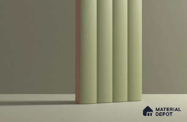 Fluted Subway Wall Tile TL 06165 Whistle Jade Leaf 12 x 3 inch Ceramic Matte Finish - 10 mm  | Suitable for Accent / Feature Walls, Bathroom, Kitchen Wall & Backsplashes