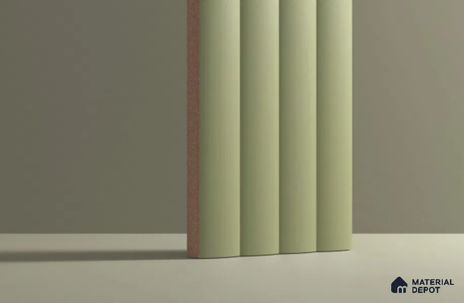 Fluted Subway Wall Tile TL 06165 Whistle Jade Leaf 12 x 3 inch Ceramic Matte Finish - 10 mm | Suitable for Accent / Feature Walls, Bathroom, Kitchen Wall & Backsplashes