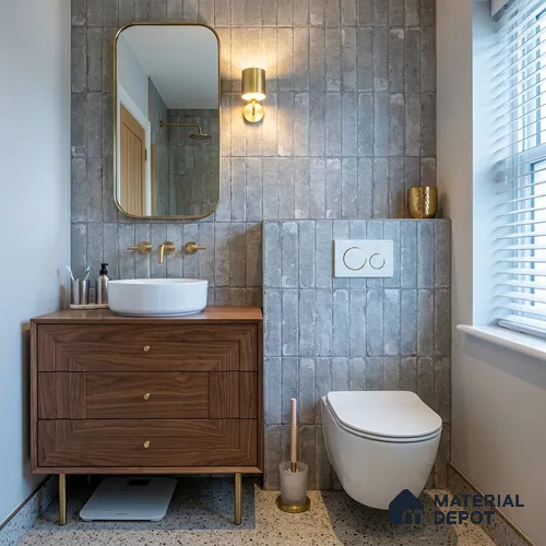 Subway Wall Tile TL 06167 D Relic Havana Ash 12 x 3 inch Ceramic Matte Finish - 10 mm | 24 Random Design | Suitable for Accent / Feature Walls, Bathroom, Kitchen Wall & Backsplashes