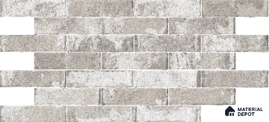 Subway Wall Tile TL 06167 D Relic Havana Ash 12 x 3 inch Ceramic Matte Finish - 10 mm | 24 Random Design | Suitable for Accent / Feature Walls, Bathroom, Kitchen Wall & Backsplashes