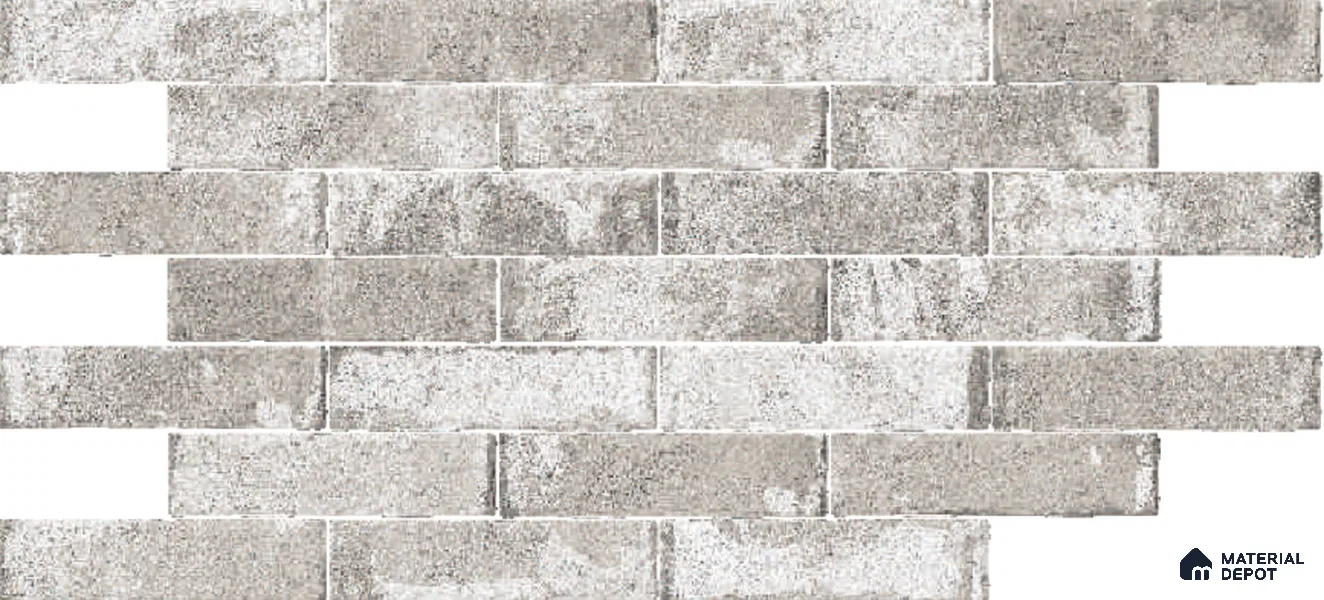 Subway Wall Tile TL 06167 D Relic Havana Ash 12 x 3 inch Ceramic Matte Finish - 10 mm | 24 Random Design | Suitable for Accent / Feature Walls, Bathroom, Kitchen Wall & Backsplashes