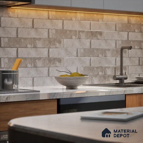 Subway Wall Tile TL 06167 D Relic Havana Ash 12 x 3 inch Ceramic Matte Finish - 10 mm | 24 Random Design | Suitable for Accent / Feature Walls, Bathroom, Kitchen Wall & Backsplashes