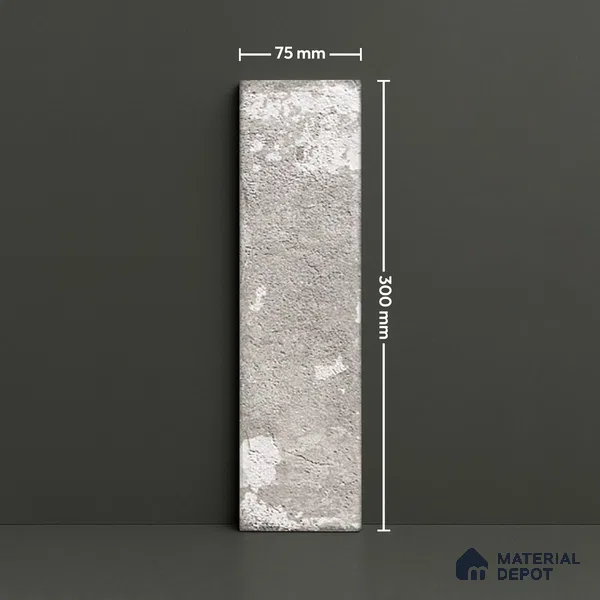 Subway Wall Tile TL 06167 D Relic Havana Ash 12 x 3 inch Ceramic Matte Finish - 10 mm | 24 Random Design | Suitable for Accent / Feature Walls, Bathroom, Kitchen Wall & Backsplashes