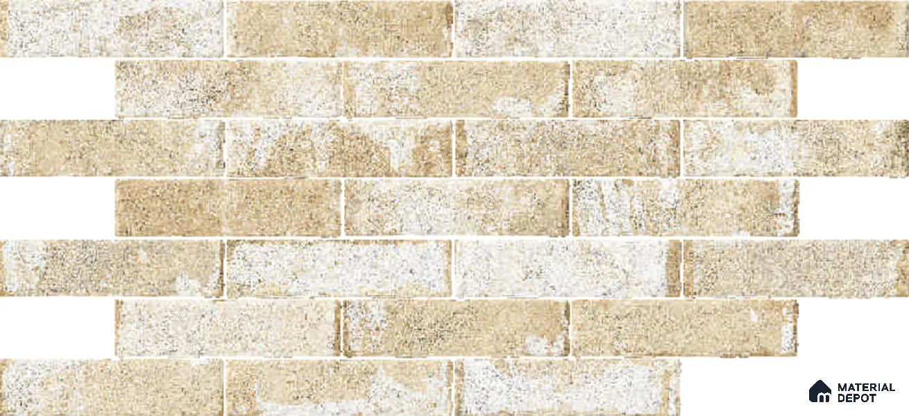 Subway Wall Tile TL 06167 E Relic Havana Pearl 12 x 3 inch Ceramic Matte Finish - 10 mm | 24 Random Design | Suitable for Accent / Feature Walls, Bathroom, Kitchen Wall & Backsplashes