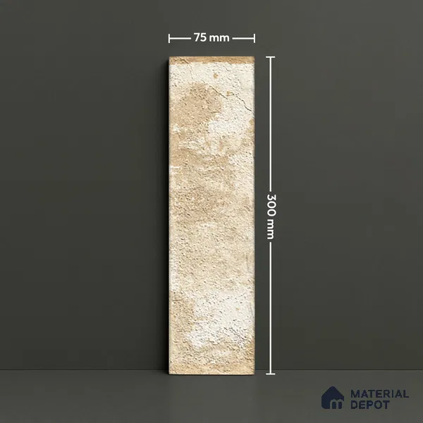 Subway Wall Tile TL 06167 E Relic Havana Pearl 12 x 3 inch Ceramic Matte Finish - 10 mm | 24 Random Design | Suitable for Accent / Feature Walls, Bathroom, Kitchen Wall & Backsplashes