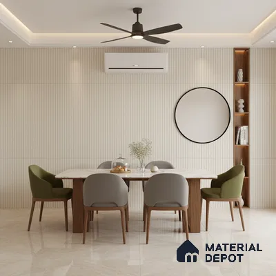 Punch Wall Tile TL 06168 B Flutura Elegance Crema Comb 4 ft x 2 ft Vitrified Lustera Effect Feather Feel Matte Finish - 8.5 mm | Suitable for Living Room, Bedroom, Bathroom