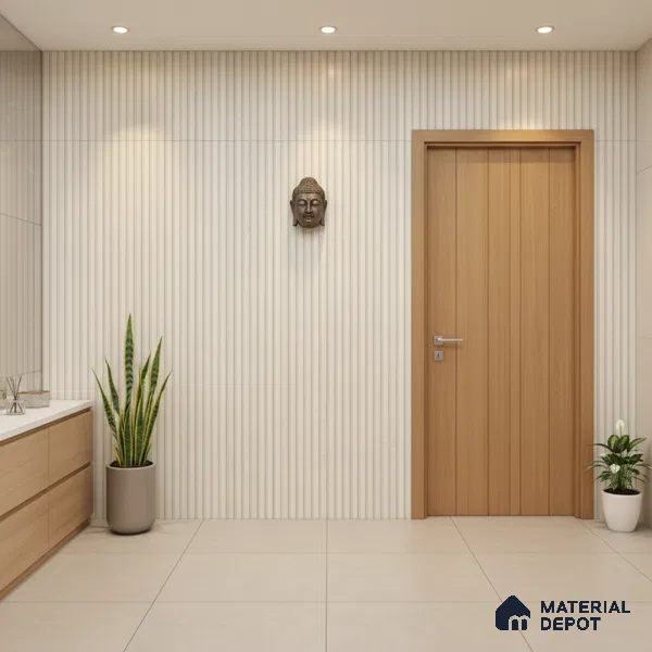 Punch Wall Tile TL 06168 B Flutura Elegance Crema Comb 4 ft x 2 ft Vitrified Lustera Effect Feather Feel Matte Finish - 8.5 mm | Suitable for Living Room, Bedroom, Bathroom