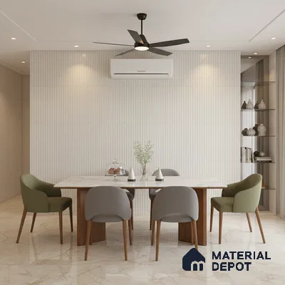 Punch Wall Tile TL 06169 B Flutura Elegance Silver Comb 4 ft x 2 ft Vitrified Lustera Effect Feather Feel Matte Finish - 8.5 mm | Suitable for Living Room, Bedroom, Bathroom (Sample)