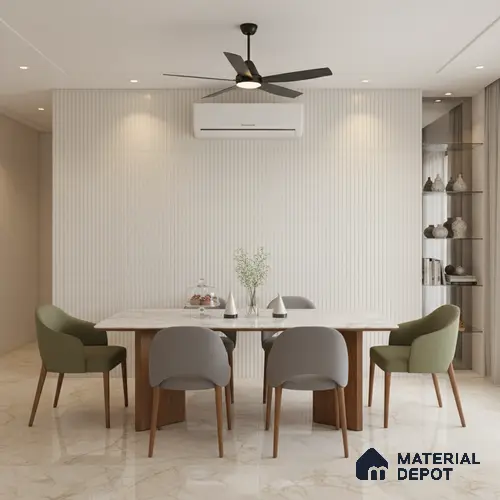 Punch Wall Tile TL 06169 B Flutura Elegance Silver Comb 4 ft x 2 ft Vitrified Lustera Effect Feather Feel Matte Finish - 8.5 mm | Suitable for Living Room, Bedroom, Bathroom