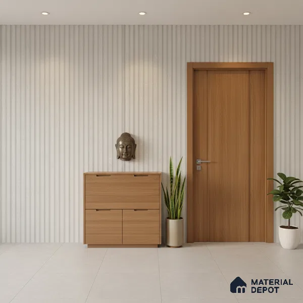 Punch Wall Tile TL 06169 B Flutura Elegance Silver Comb 4 ft x 2 ft Vitrified Lustera Effect Feather Feel Matte Finish - 8.5 mm | Suitable for Living Room, Bedroom, Bathroom (Sample)