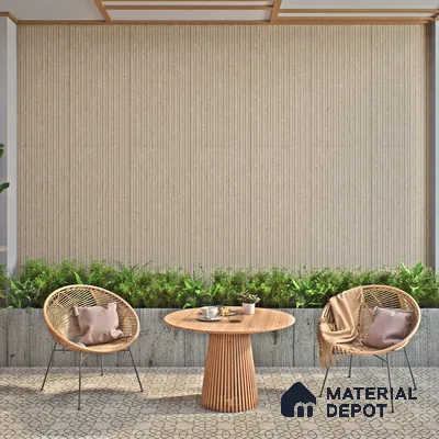 Punch Wall Tile TL 06170 B Flutura Elegance Cord Comb 4 ft x 2 ft Vitrified Lustera Effect Feather Feel Matte Finish - 8.5 mm | Suitable for Living Room, Bedroom, Bathroom