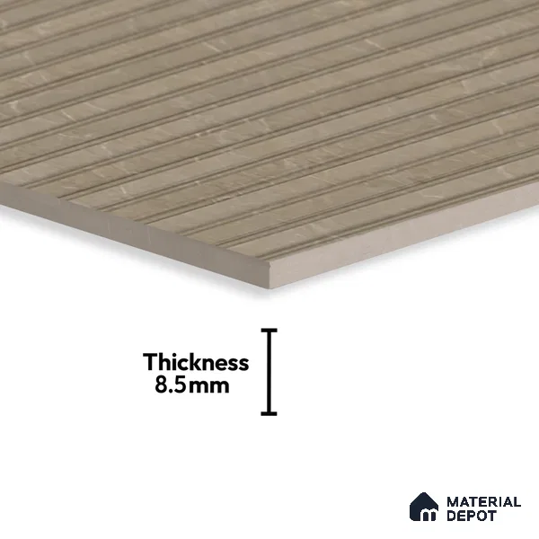 Punch Wall Tile TL 06170 B Flutura Elegance Cord Comb 4 ft x 2 ft Vitrified Lustera Effect Feather Feel Matte Finish - 8.5 mm | Suitable for Living Room, Bedroom, Bathroom