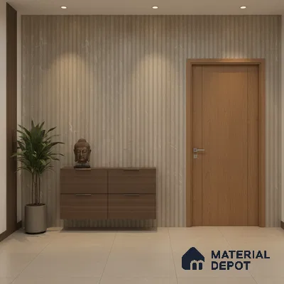 Punch Wall Tile TL 06170 B Flutura Elegance Cord Comb 4 ft x 2 ft Vitrified Lustera Effect Feather Feel Matte Finish - 8.5 mm | Suitable for Living Room, Bedroom, Bathroom (Sample)