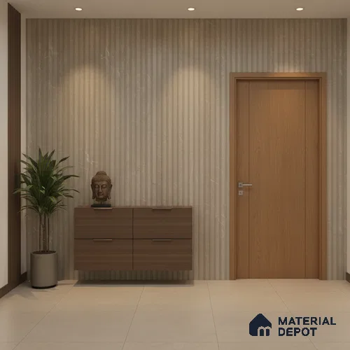 Punch Wall Tile TL 06170 B Flutura Elegance Cord Comb 4 ft x 2 ft Vitrified Lustera Effect Feather Feel Matte Finish - 8.5 mm | Suitable for Living Room, Bedroom, Bathroom