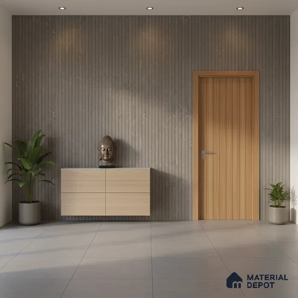 Punch Wall Tile TL 06173 B Flutura Elegance Fog Comb 4 ft x 2 ft Vitrified Lustera Effect Feather Feel Matte Finish - 8.5 mm | Suitable for Living Room, Bedroom, Bathroom (Sample)