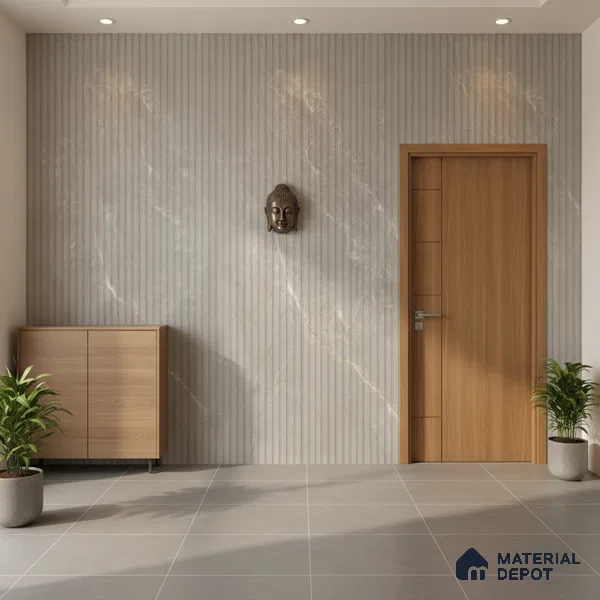 Punch Wall Tile TL 06174 B Flutura Extreme Pearla Comb 4 ft x 2 ft Vitrified Lustera Effect Feather Feel Matte Finish - 8.5 mm | Suitable for Living Room, Bedroom, Bathroom (Sample)