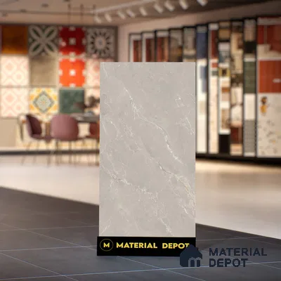Marble Tundra Grey Wall & Floor Tile TL 06174 Stone Grey 4 ft x 2 ft Matte Finish Vitrified Tile - 8.5 mm | 6 Random Designs | Suitable For Living Room, Bedroom, Kitchen