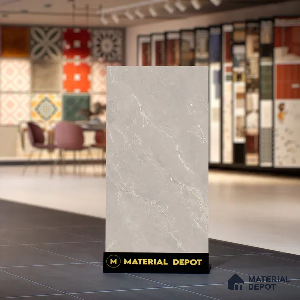 Marble Tundra Grey Wall & Floor Tile TL 06174 Stone Grey 4 ft x 2 ft Matte Finish Vitrified Tile - 8.5 mm | 6 Random Designs | Suitable For Living Room, Bedroom, Kitchen