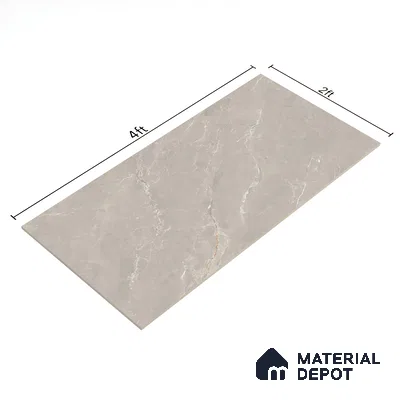 Marble Tundra Grey Wall & Floor Tile TL 06174 Stone Grey 4 ft x 2 ft Matte Finish Vitrified Tile - 8.5 mm | 6 Random Designs | Suitable For Living Room, Bedroom, Kitchen