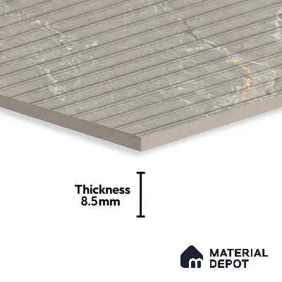 Punch Wall Tile TL 06175 B Flutura Extreme Grigio Comb 4 ft x 2 ft Vitrified Lustera Effect Feather Feel Matte Finish - 8.5 mm | Suitable for Living Room, Bedroom, Bathroom