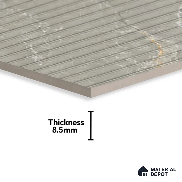 Punch Wall Tile TL 06175 B Flutura Extreme Grigio Comb 4 ft x 2 ft Vitrified Lustera Effect Feather Feel Matte Finish - 8.5 mm | Suitable for Living Room, Bedroom, Bathroom