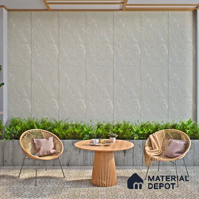 Punch Wall Tile TL 06175 B Flutura Extreme Grigio Comb 4 ft x 2 ft Vitrified Lustera Effect Feather Feel Matte Finish - 8.5 mm | Suitable for Living Room, Bedroom, Bathroom