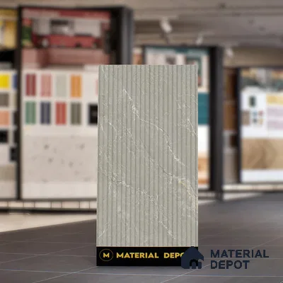 Punch Wall Tile TL 06175 B Flutura Extreme Grigio Comb 4 ft x 2 ft Vitrified Lustera Effect Feather Feel Matte Finish - 8.5 mm | Suitable for Living Room, Bedroom, Bathroom