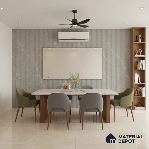 Punch Wall Tile TL 06175 B Flutura Extreme Grigio Comb 4 ft x 2 ft Vitrified Lustera Effect Feather Feel Matte Finish - 8.5 mm | Suitable for Living Room, Bedroom, Bathroom