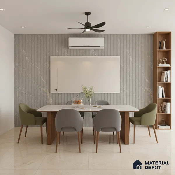 Punch Wall Tile TL 06175 B Flutura Extreme Grigio Comb 4 ft x 2 ft Vitrified Lustera Effect Feather Feel Matte Finish - 8.5 mm | Suitable for Living Room, Bedroom, Bathroom