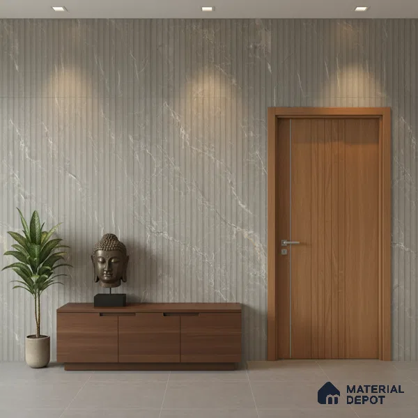 Punch Wall Tile TL 06175 B Flutura Extreme Grigio Comb 4 ft x 2 ft Vitrified Lustera Effect Feather Feel Matte Finish - 8.5 mm | Suitable for Living Room, Bedroom, Bathroom