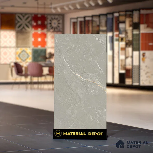 Marble Fior di Bosco Wall & Floor Tile TL 06175 Stone Grey 4 ft x 2 ft Matte Finish Vitrified Tile - 8.5 mm | 6 Random Designs | Suitable For Living Room, Bedroom, Kitchen