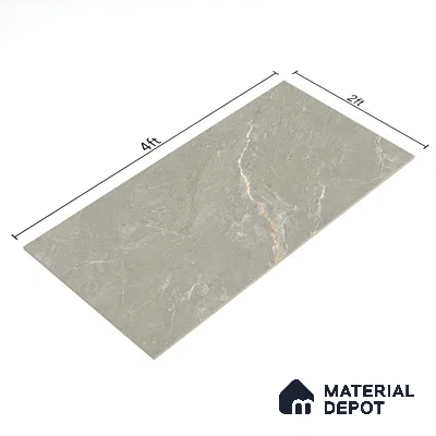 Marble Fior di Bosco Wall & Floor Tile TL 06175 Stone Grey 4 ft x 2 ft Matte Finish Vitrified Tile - 8.5 mm | 6 Random Designs | Suitable For Living Room, Bedroom, Kitchen