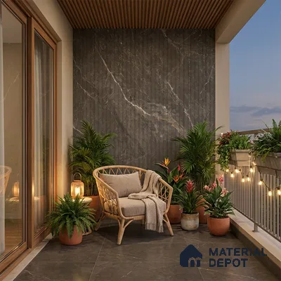 Punch Wall Tile TL 06176 B Flutura Extreme Tabacco Comb 4 ft x 2 ft Vitrified Lustera Effect Feather Feel Matte Finish - 8.5 mm | Suitable for Living Room, Bedroom, Bathroom