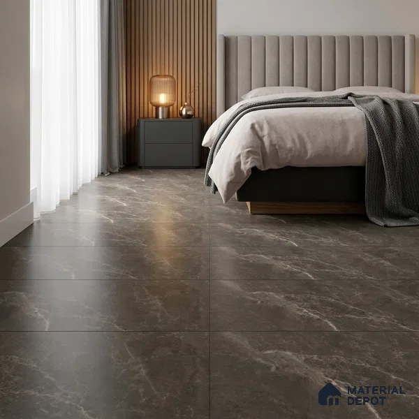 Marble Emperador Wall & Floor Tile TL 06176 Mocha Brown 4 ft x 2 ft Matte Finish Vitrified Tile - 8.5 mm | 6 Random Designs | Suitable For Living Room, Bedroom, Kitchen