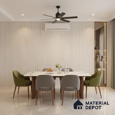 Punch Wall Tile TL 06177 B Flutura Opel Beige Comb 4 ft x 2 ft Vitrified Lustera Effect Feather Feel Matte Finish - 8.5 mm | Suitable for Living Room, Bedroom, Bathroom (Sample)